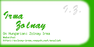 irma zolnay business card